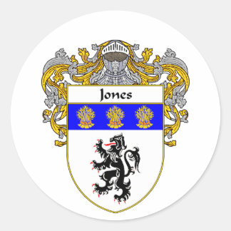 Jones Welsh Coat of Arms (Mantled) Runder Aufkleber