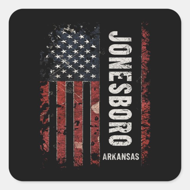 Jonesboro Arkansas Quadratischer Aufkleber (Vorderseite)
