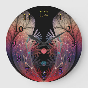 Jonglage Abstract Modern Fantasy Fractal Art Große Wanduhr