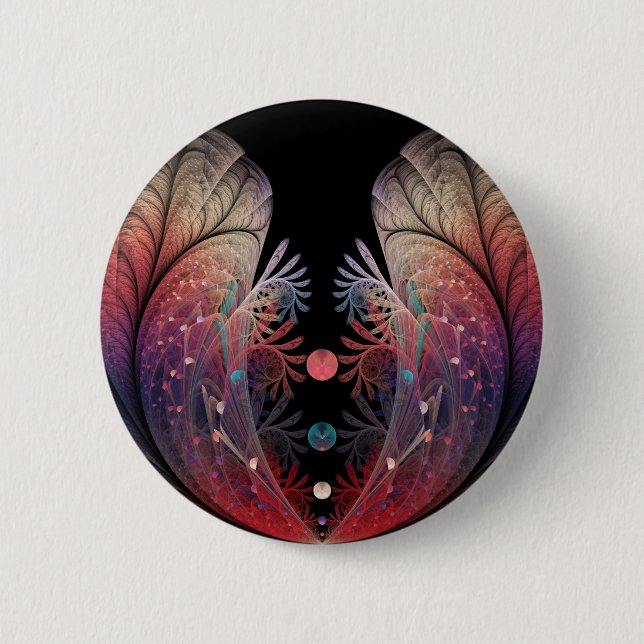 Jonglage Abstrakt Modern Fantasy Fraktal Art Button (Vorderseite)