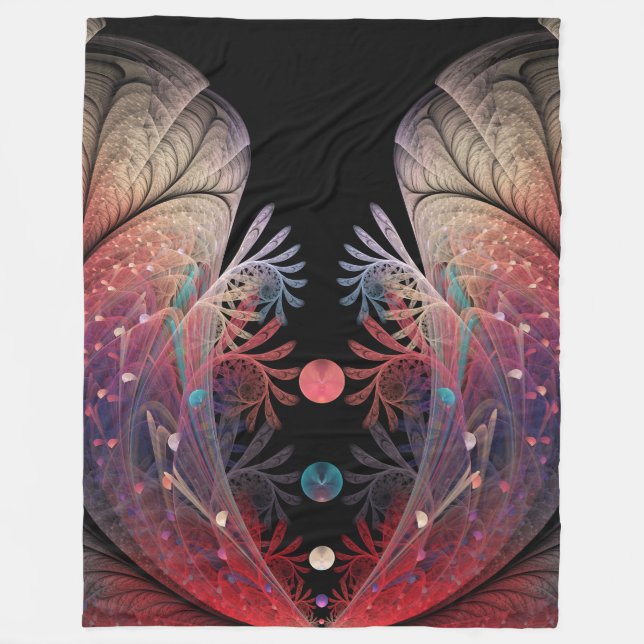 Jonglage Abstrakt Modern Fantasy Fraktal Art Fleecedecke (Vorderseite)
