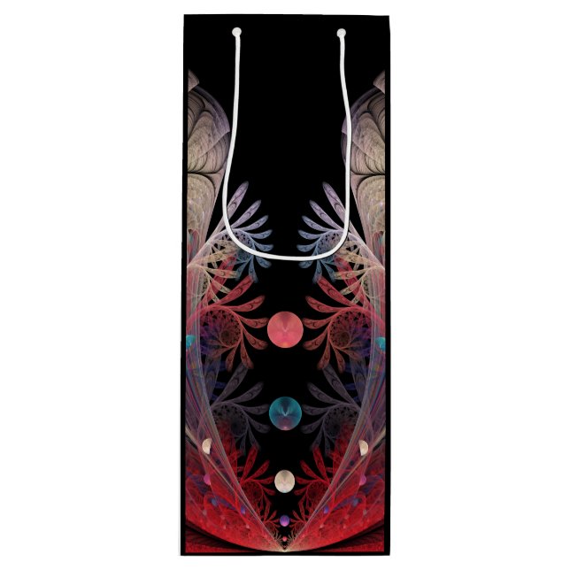 Jonglage Abstrakt Modern Fantasy Fraktal Art Geschenktüte Für Weinflaschen (Vorderseite)