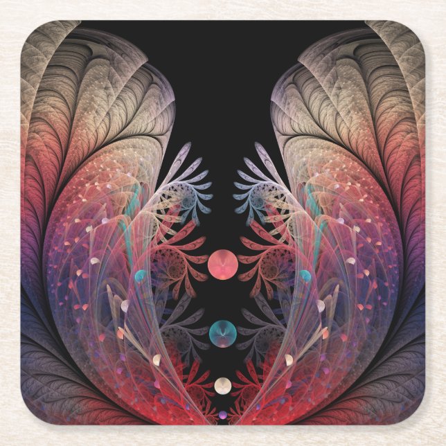 Jonglage Abstrakt Modern Fantasy Fraktal Art Rechteckiger Pappuntersetzer (Vorderseite)