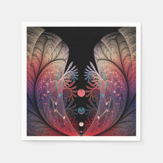 Jonglage Abstrakt Modern Fantasy Fraktal Art Serviette (Vorderseite)
