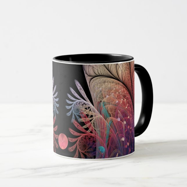 Jonglage Abstrakt Modern Fantasy Fraktal Art Tasse (VorderseiteRechts)