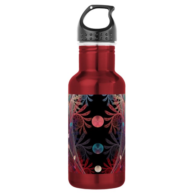 Jonglage Abstrakt Modern Fantasy Fraktal Art Trinkflasche (Vorderseite)