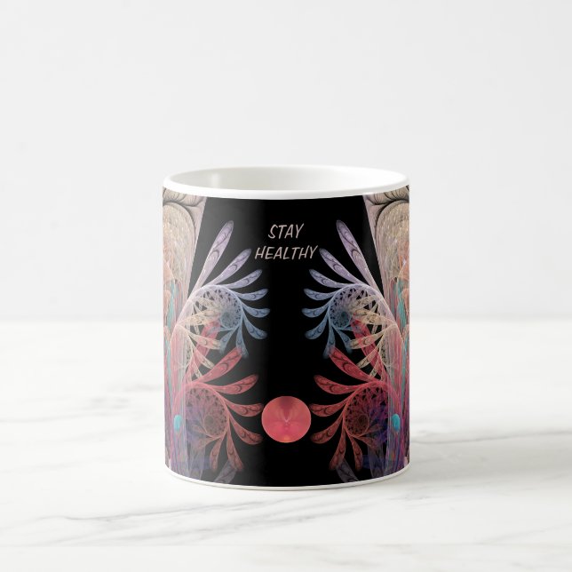 Jonglage Abstrakt Modern Fantasy Fraktal Text Kaffeetasse (Mittel)