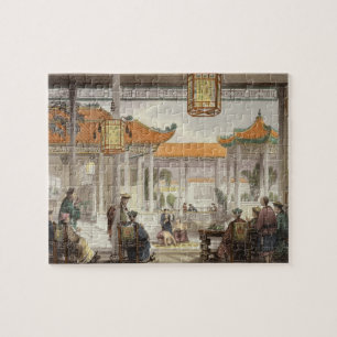 Jongleure, die im Gericht des P einer Mandarine