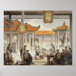 Jongleure, die im Gericht des P einer Mandarine Poster