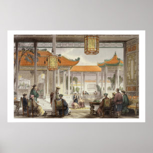 Jongleure, die im Gericht des P einer Mandarine Poster