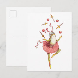 Jonglierender Frosch Postkarte
