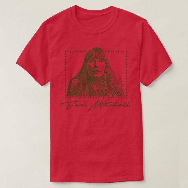 Joni Mitchell Retro 70er Style Fan Art Design T-Shirt (Design vorne)