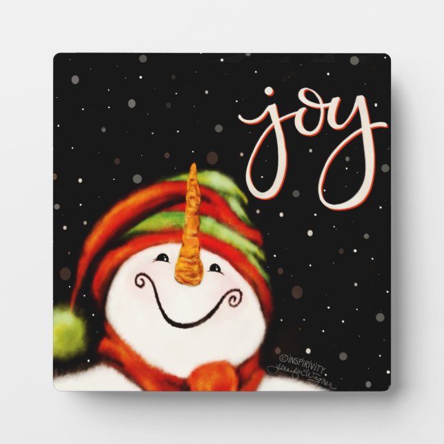 JoNiedlich Snowman Weihnachtsfest Fotoplatte (Vorderseite)