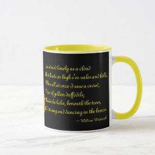 Jonquille avec la tasse en céramique de poème de