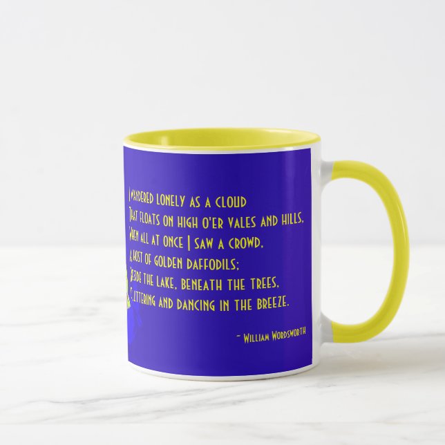 Jonquille avec la tasse en céramique de poème de (Droite)