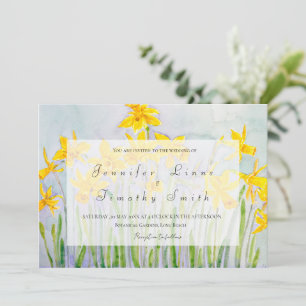 jonquilles de fleurs de printemps faire-part de ma