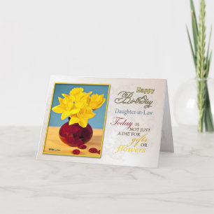 Jonquilles d'or carte d'anniversaire belle-fille