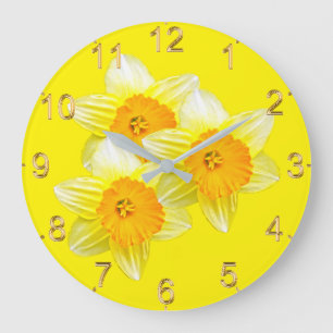 Jonquilles dorées Sunburst, Grande horloge murale
