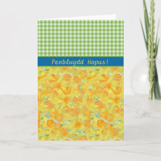 Jonquilles personnalisées, chèque En vichy carte d