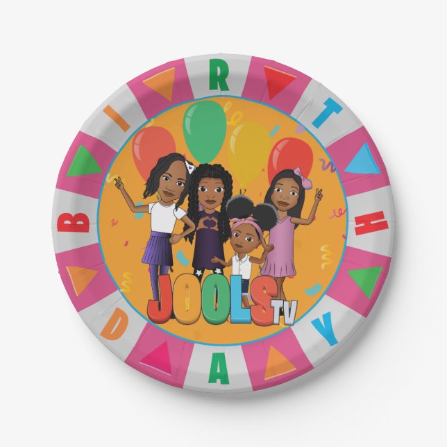JOOLS TV ®️ Pink 7 in Dessertplatte Pappteller (Vorderseite)