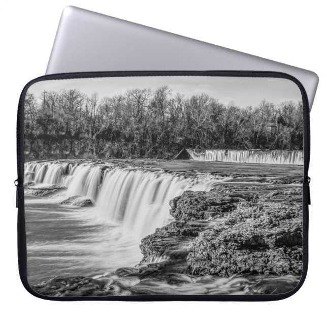 Joplin Grand Falls Übersicht Grayscale Laptopschutzhülle (Vorderseite)