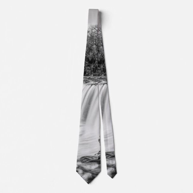 Joplin Grand Falls Übersicht Grayscale Neck Tie Krawatte (Vorderseite)