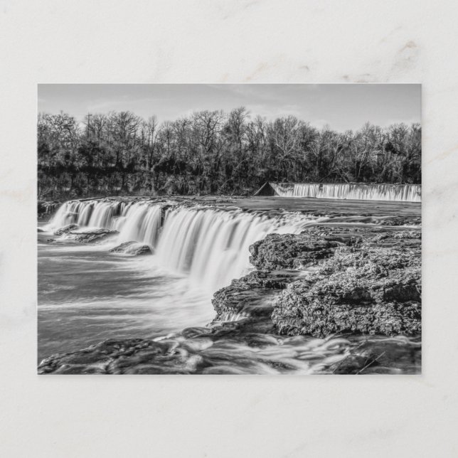 Joplin Grand Falls Übersicht Grayscale Postcard Postkarte (Vorderseite)