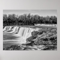 Joplin Grand Falls Übersicht Grayscale