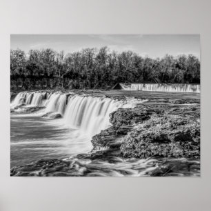 Joplin Grand Falls Übersicht Grayscale Poster