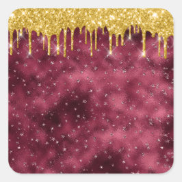 Jordan Candels Burgundy Gold Glitzer Sticker