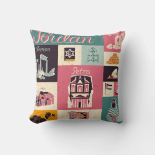 Jordan Culture Retro Illustrierte Symbole Kissen