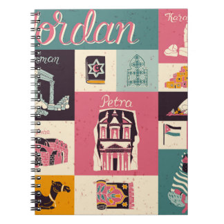 Jordan Culture Retro Illustrierte Symbole Notizblock