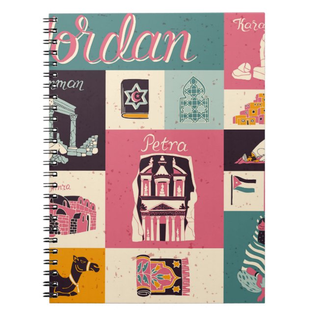 Jordan Culture Retro Illustrierte Symbole Notizblock (Vorderseite)