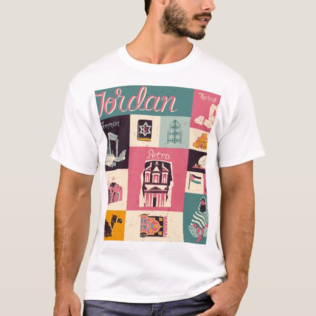 Jordan Culture Retro Illustrierte Symbole T-Shirt (Vorderseite)