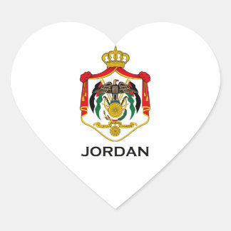 JORDAN - Emblem/Fahne/Wappen/Symbol Herz-Aufkleber