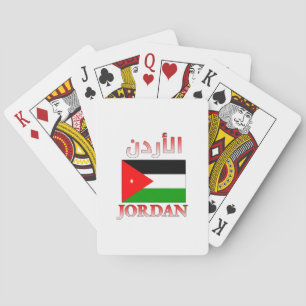 Jordan Flag الأردن Arabic & English WordArt Spielkarten