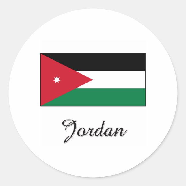 Jordan-Flag-Design Runder Aufkleber (Vorderseite)
