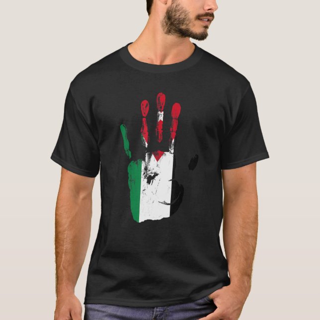Jordan Flag Hand Männer Frauen Kinder T-Shirt (Vorderseite)