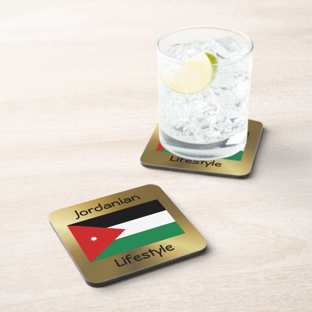 Jordan-Flag+Text-Untersetzer Getränkeuntersetzer (Rechte Seite)