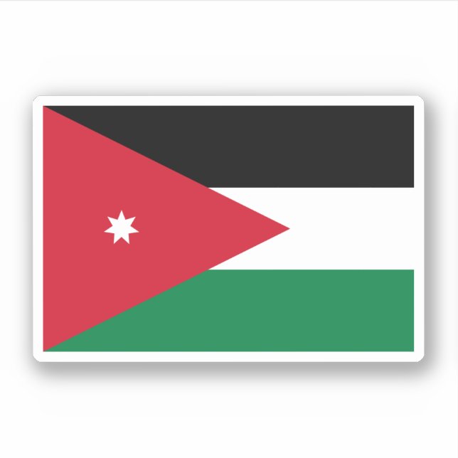 Jordan-Flagge Aufkleber (Vorderseite)
