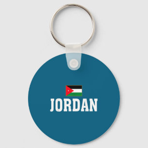 Jordan-Flagge Patriotische Landeswurzeln Schlüsselanhänger