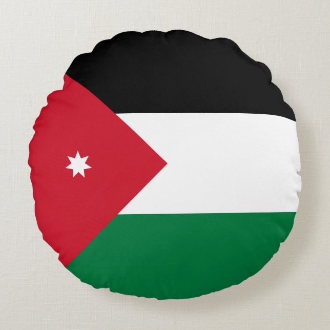 Jordan-Flagge Rundes Kissen (Vorderseite)