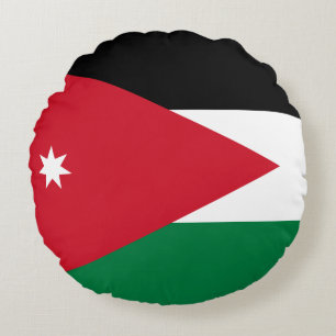 Jordan-Flagge Rundes Kissen