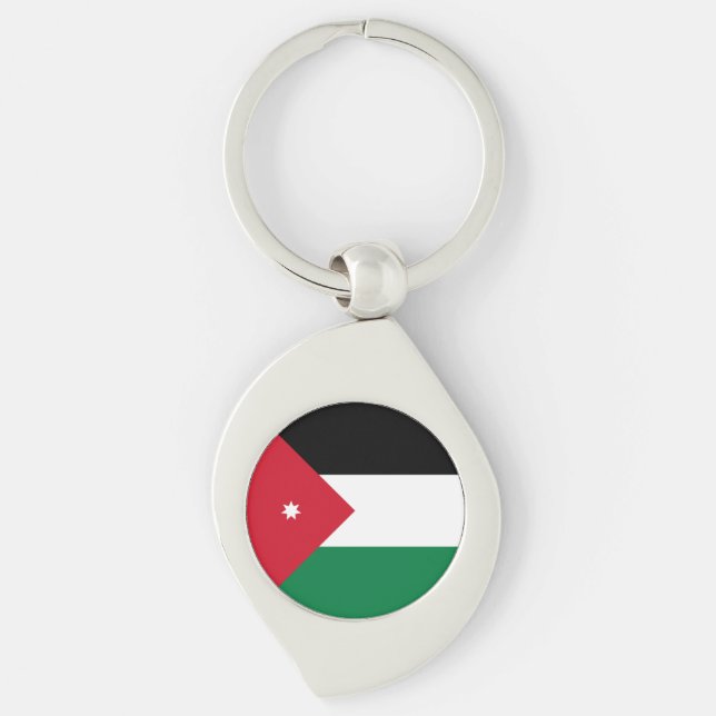 Jordan-Flagge Schlüsselanhänger (Vorderseite)