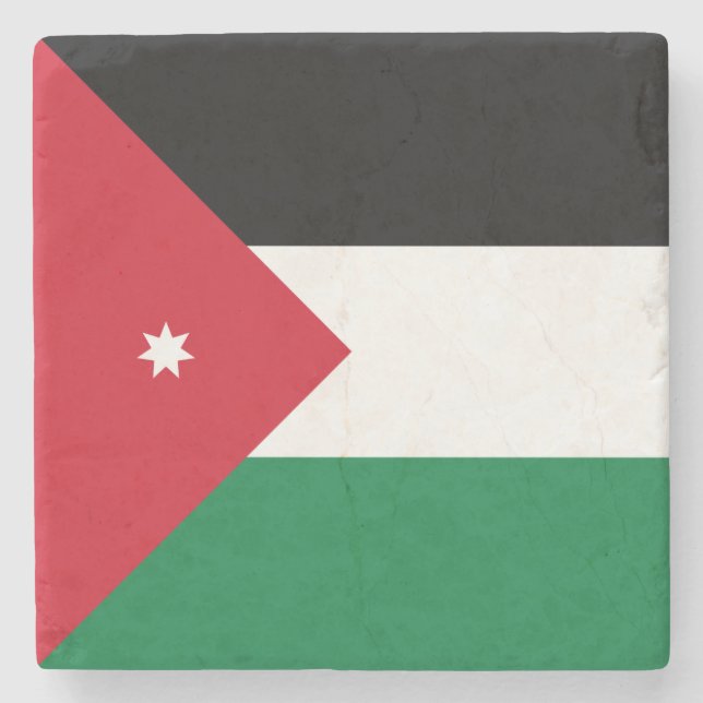 Jordan-Flagge Steinuntersetzer (Vorderseite)
