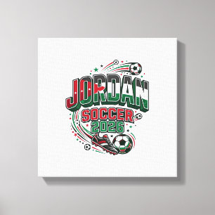 Jordan Fußball 2026 Fußball Bold Land Typografie  Leinwanddruck