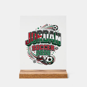 Jordan Fußball 2026 Fußball Bold Landestypografie  Acrylschild