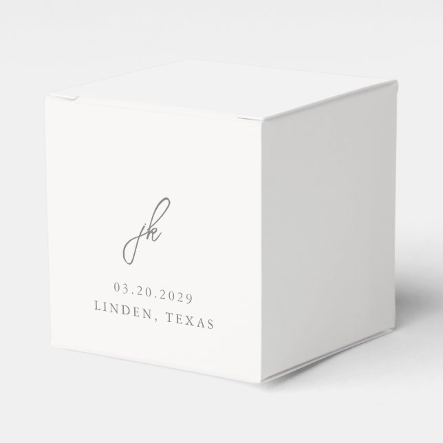 Jordan Gray Elegant Wedding Geschenkschachtel (Vorderseite)