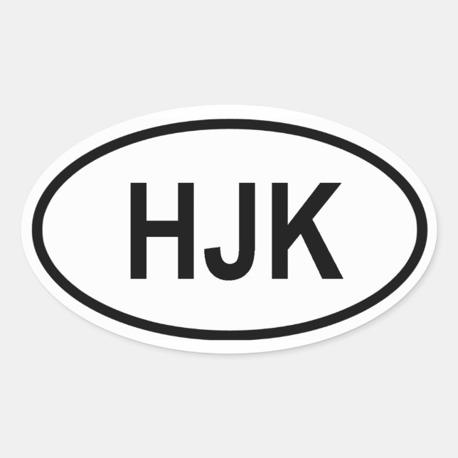 Jordan "HJK" Ovaler Aufkleber (Vorderseite)