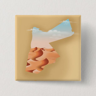 Jordan illustrierte Karte Reiseplakat Button